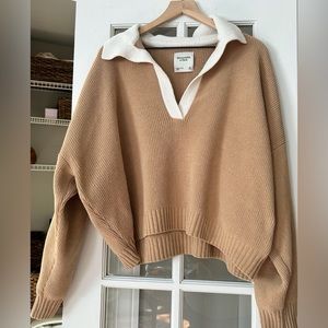 Abercrombie & Fitch Notch Neck Pullover Sweater - Size XL